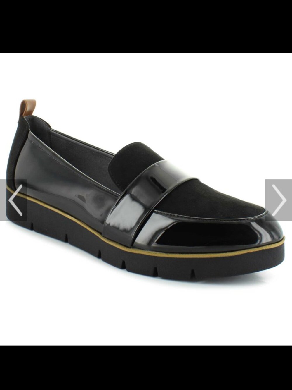 Dr. Scholl's SZ9 Watson Black Patent & Suede Comfort Loafer Modern Office Staple